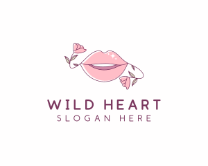 Floral Beauty Lips logo design