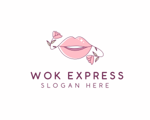 Floral Beauty Lips logo design