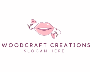 Floral Beauty Lips logo design