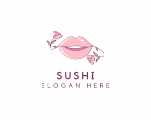 Floral Beauty Lips logo design