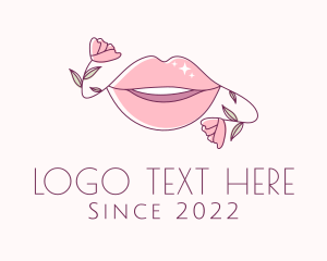Floral Beauty Lips logo design