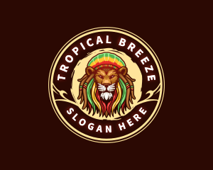 Dreadlocks  Reggae Lion logo design