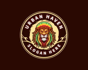 Dreadlocks  Reggae Lion logo design