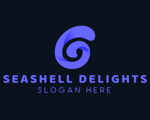 Seashell - Purple Curly Letter G logo design