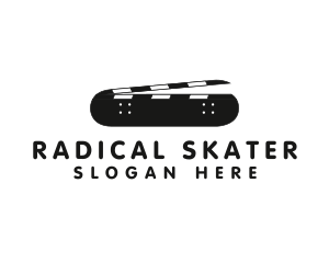 Skater Clapperboard Cinema logo design