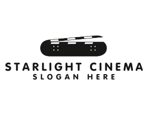Cinema - Skater Clapperboard Cinema logo design