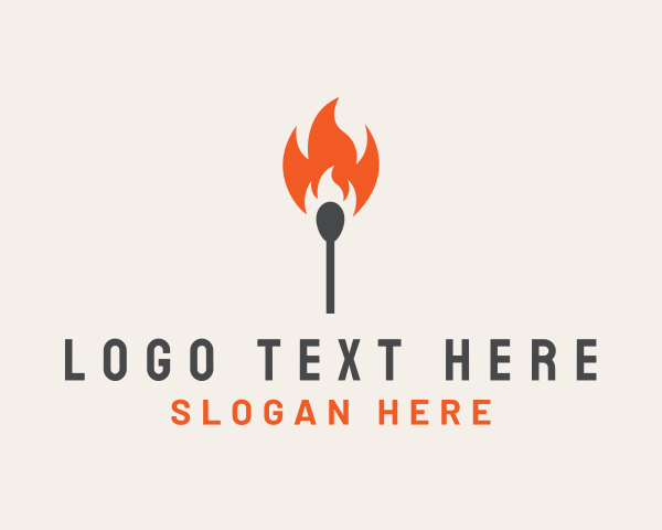 Burn - Burning Matchstick Light logo design