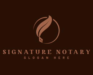 Notary - Attorney Notary Feather logo design