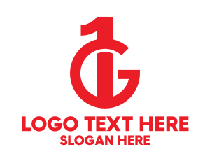 Original - Red 1G Monogram logo design