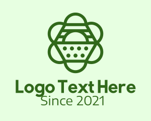 Flower Shop - Green Floral Outline logo design