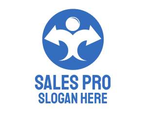 Sales - Blue Arrows Human logo design