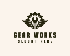 Gear Wrench Wings logo design