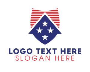 Flag - USA Shield House logo design