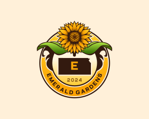 Kansas Sunflower Floral logo design