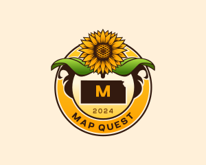 Kansas Sunflower Floral logo design