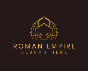 Luxury Corporate Castle Lion logo design