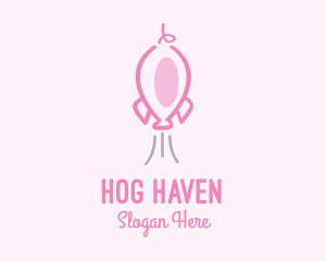 Pink Rocket Pig logo design