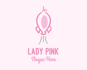 Pink Rocket Pig logo design