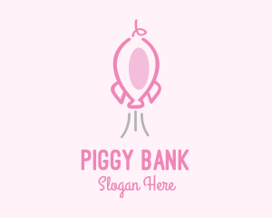 Piggy - Pink Rocket Pig logo design