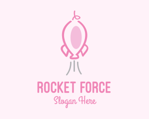 Missile - Pink Rocket Pig logo design