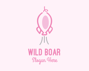 Boar - Pink Rocket Pig logo design