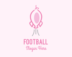 Flying - Pink Rocket Pig logo design