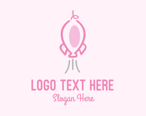 Hog - Pink Rocket Pig logo design