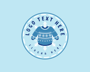 Sled - Christmas Winter Sweater logo design