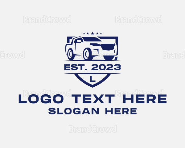 Pick Up Truck Shield Logo
