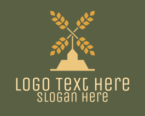 Harvesting - Wheat Windmill Farm logo design