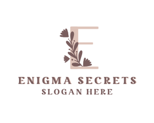 Floral Leaf Spa Letter E logo design