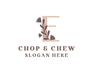 Chic - Floral Leaf Spa Letter E logo design