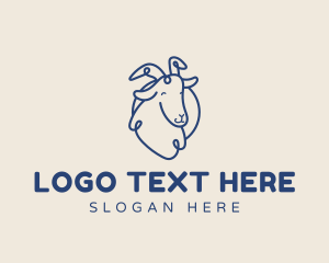 Sheep - Happy Goat Farm logo design