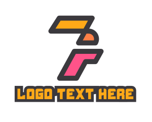 Hacker - Colorful Modern Number 7 logo design