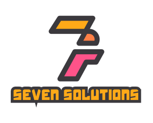 Seven - Colorful Modern Number 7 logo design