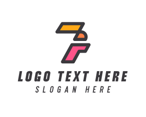 Colorful Modern Number 7 logo design