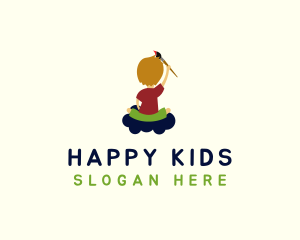 Kid Painter Boy logo design