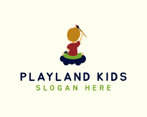 Kid Painter Boy logo design