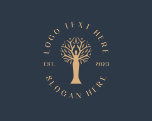 Herbal - Natural Feminine Tree logo design