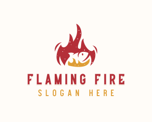 Flaming - Fish Grill Flaming logo design