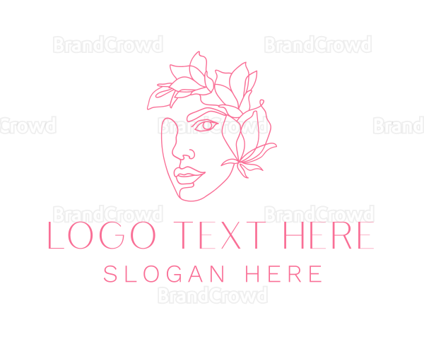 Flower Woman Face Logo