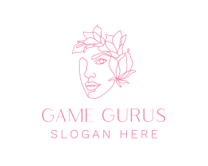 Flower Woman Face Logo