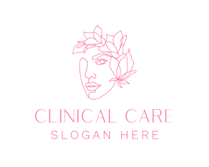 Flower Woman Face logo design