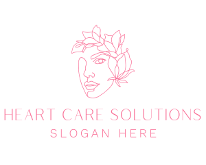 Flower Woman Face logo design