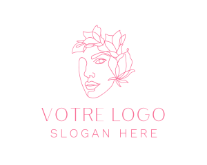 Cosmetic - Flower Woman Face logo design