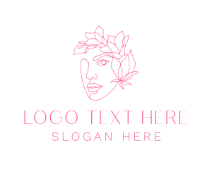 Face - Flower Woman Face logo design