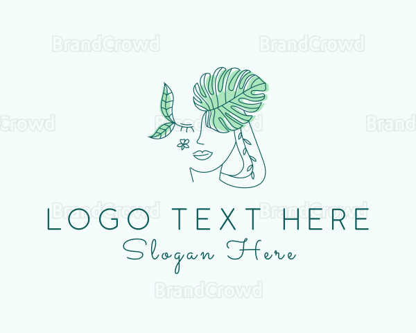 Botanical Woman Face Logo