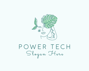 Botanical Woman Face Logo