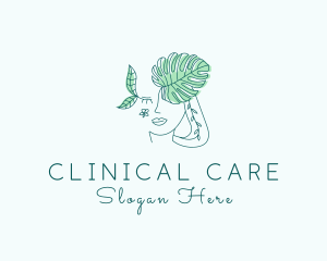 Botanical Woman Face logo design