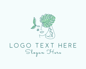 Skin Care - Botanical Woman Face logo design